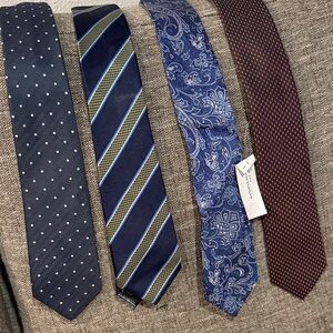 Banana Republic Elegant Tie Collection - Navy, Blue, and Burgundy